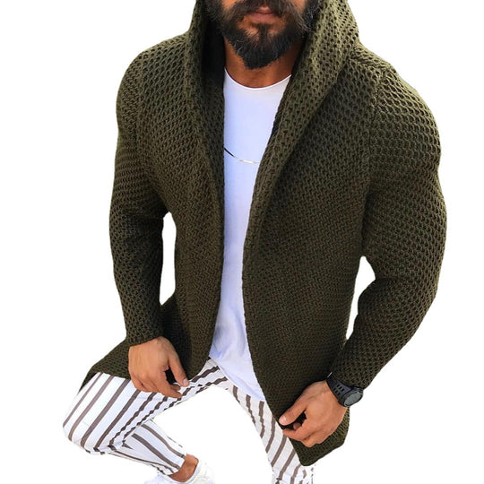 Herren lässiger Strickmantel mit strukturiertem Design und großzügigen Taschen Heidi-Mode