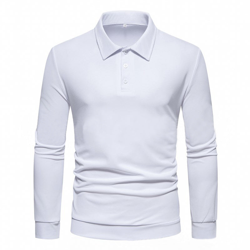 Herren Langarm Polohemd aus atmungsaktivem Stoff mit modernen Knopfdetails Heidi-Mode