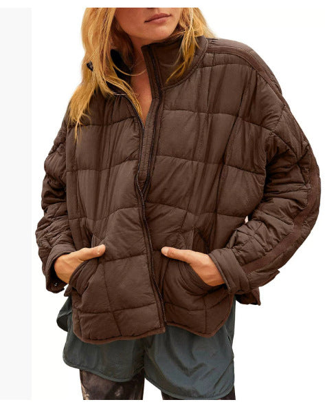 Damen Leichte Steppjacke mit hohem Kragen und praktischen Taschen Heidi-Mode