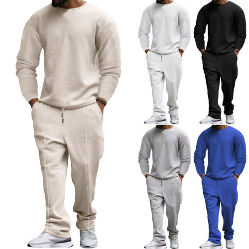Herren lässiges Sweatshirt und Jogginghose Set mit strukturiertem Stoff Heidi-Mode