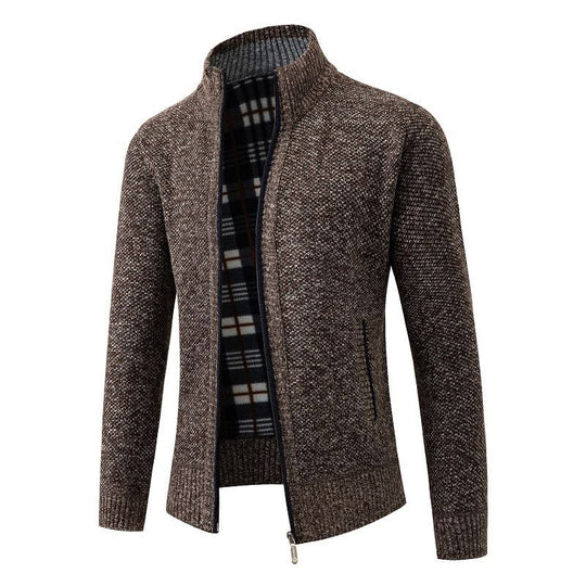 Herren modische Strickjacke mit hohem Kragen und hohem Komfort Heidi-Mode