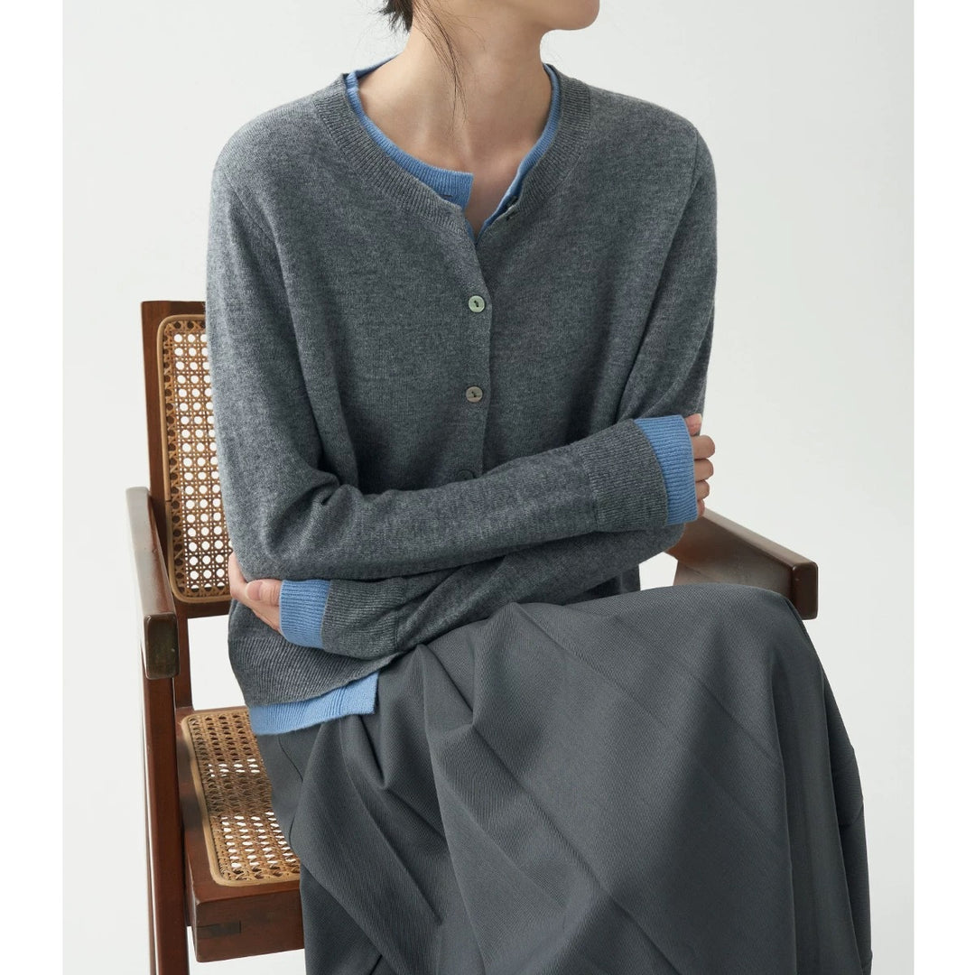 Femme Klassischer Cardigan Pullover Heidi-Mode