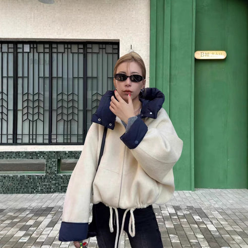 Damen modische Übergangsjacke mit kuscheliger Innenseite und verstellbarem Saum Heidi-Mode