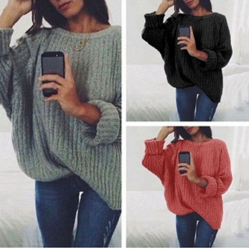 Damen Oversized Strickpullover mit strukturiertem Rippenmuster und lässigem Schnitt Heidi-Mode