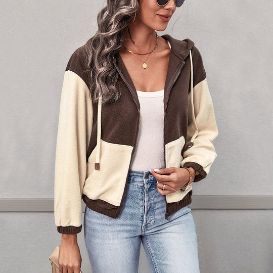 Damen Fleecejacke mit Kapuze Heidi-Mode