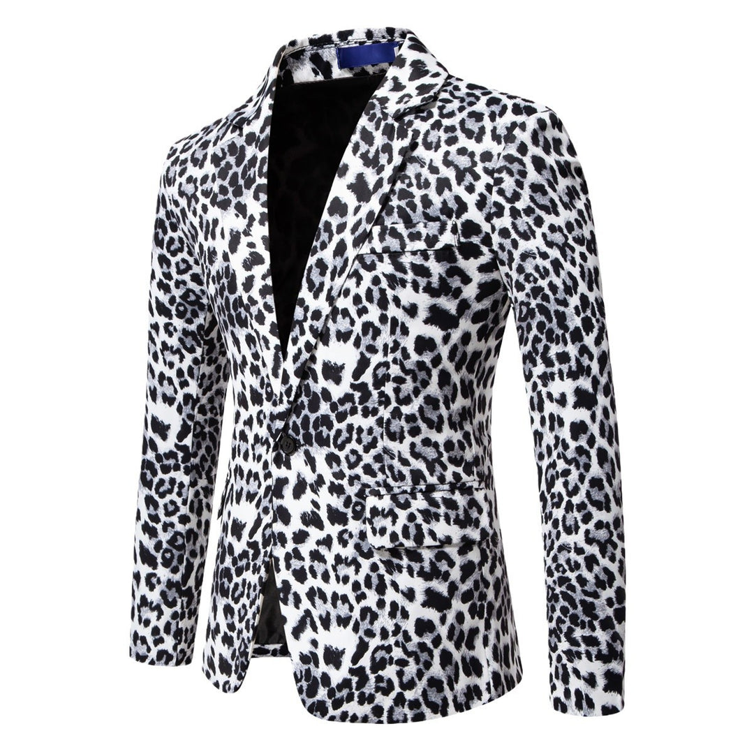 Herren stilvoller Blazer mit animalischem Muster und schmaler Passform Heidi-Mode