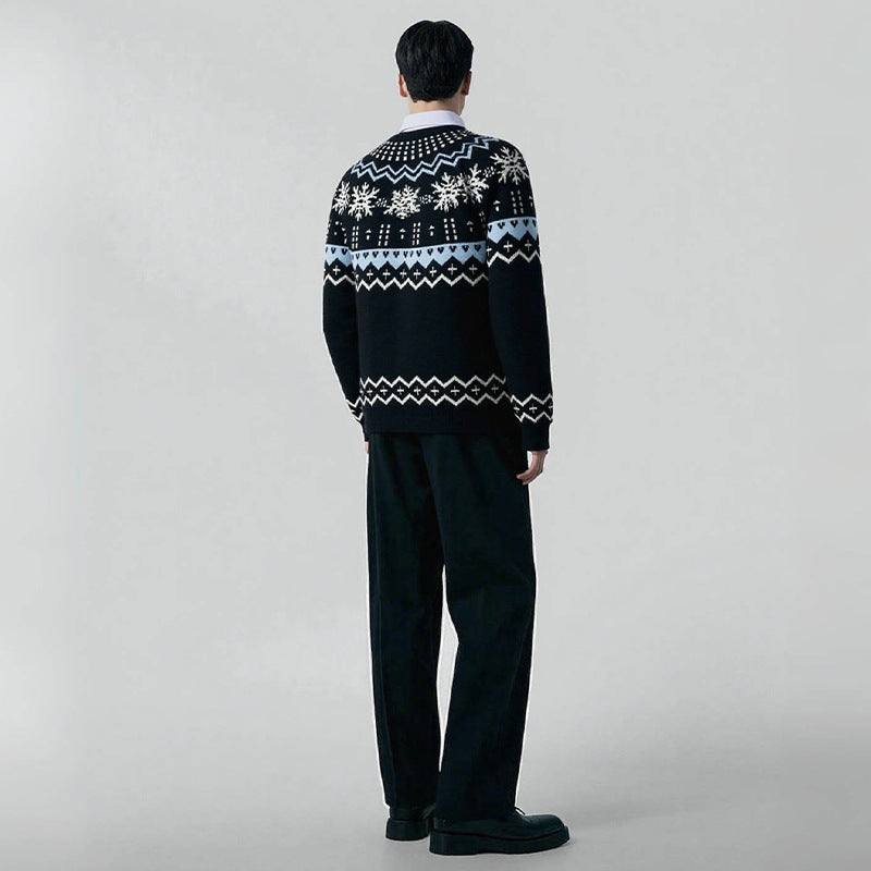 Herren Strickpullover mit winterlichem Muster Heidi-Mode