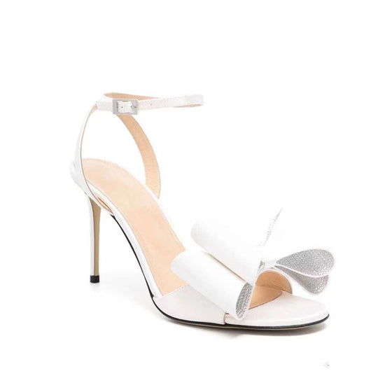 Femme Elegante Offene-Toe Absatzsandalen mit Dekorativem Bogen Heidi-Mode