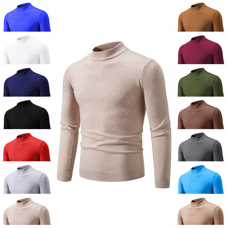 Herren modischer Rollkragenpullover aus feiner Strickqualität Heidi-Mode