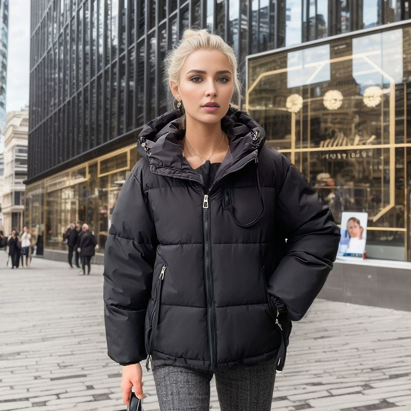 Damen modische Pufferjacke mit verstellbarer Kapuze und dicken Isolierungen Heidi-Mode