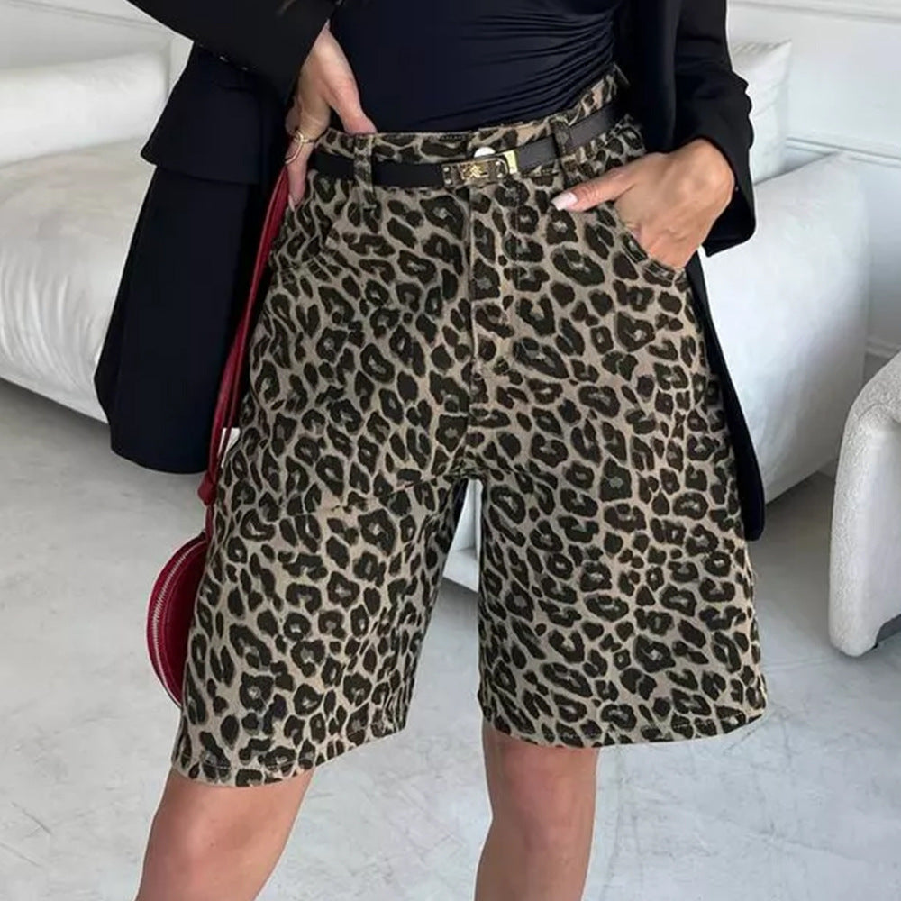 Damen Leopardenmuster Shorts Heidi-Mode