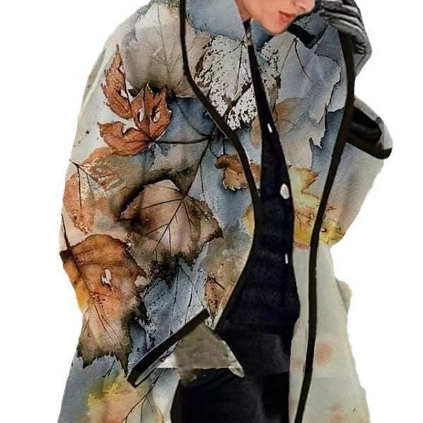 Damen Modischer Oversized Mantel mit geometrischem Design Heidi-Mode