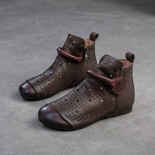 Damen Stiefeletten mit atmungsaktiver Perforation und elegantem Design Heidi-Mode