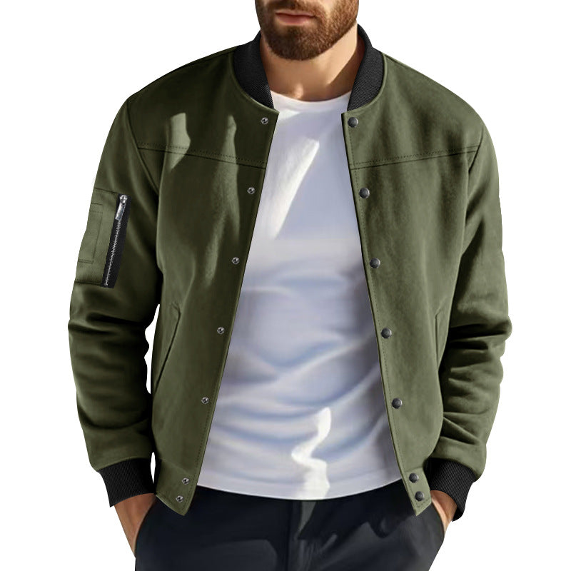 Herren modische Collegejacke mit praktischen Reißverschlusstaschen und elastischen Bündchen Heidi-Mode