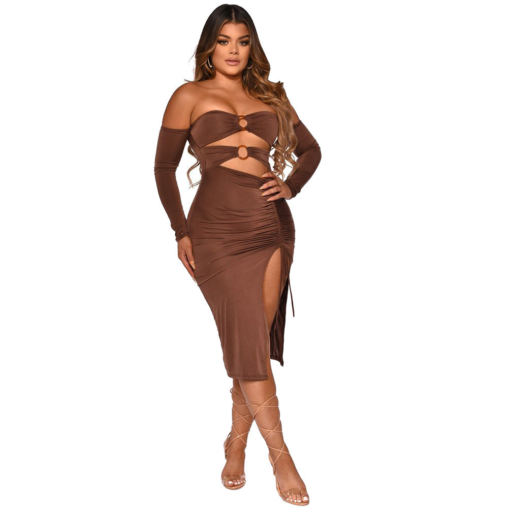Damen Cocktailkleid mit Cut-Out-Details und langem Arm Heidi-Mode