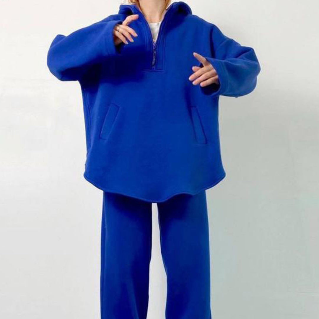 Damen lässiger Hoodie mit hochwertigem Reißverschluss und elastichem Bund Heidi-Mode