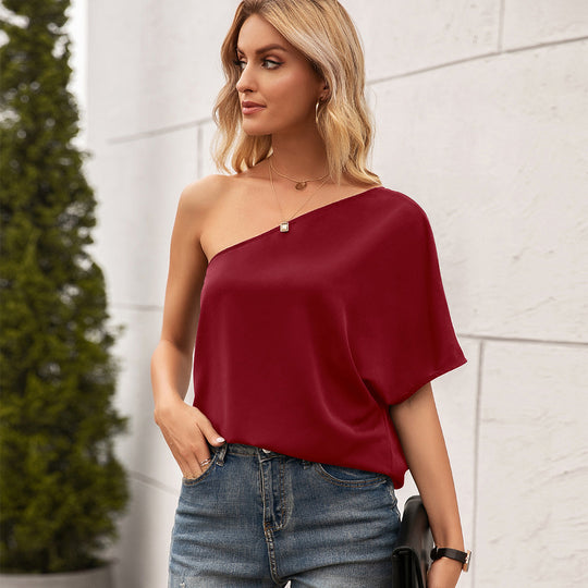 Damen asymmetrisches Blusenshirt mit einem lässigen Schnitt und elegantem Design Heidi-Mode