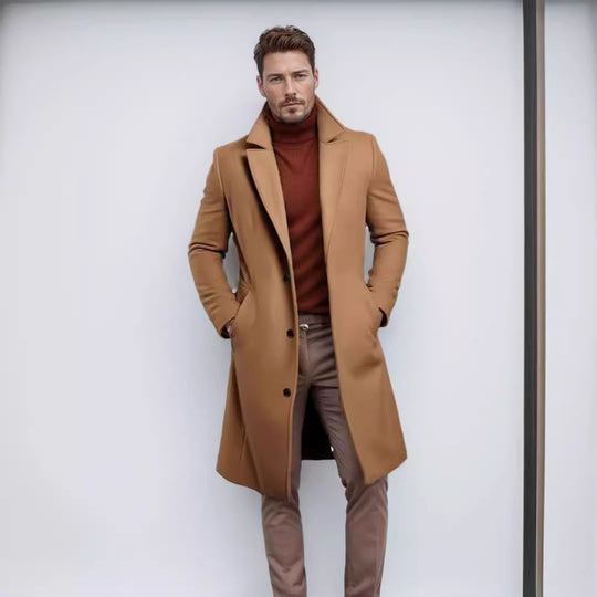 Herren eleganter Wintermantel mit schickem Revers Heidi-Mode