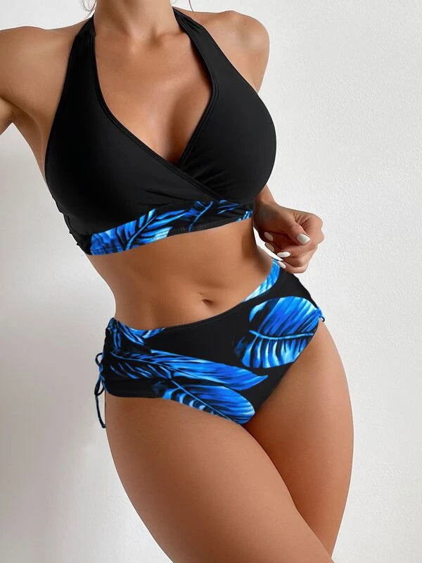 Damen Hochgeschnittenes Bikini-Set mit raffinierten Schnürdetails Heidi-Mode