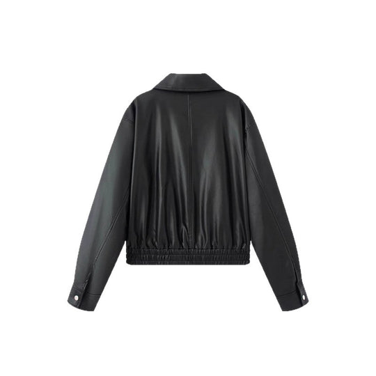 Damen modische Kunstlederjacke mit raffinierter Passform Heidi-Mode