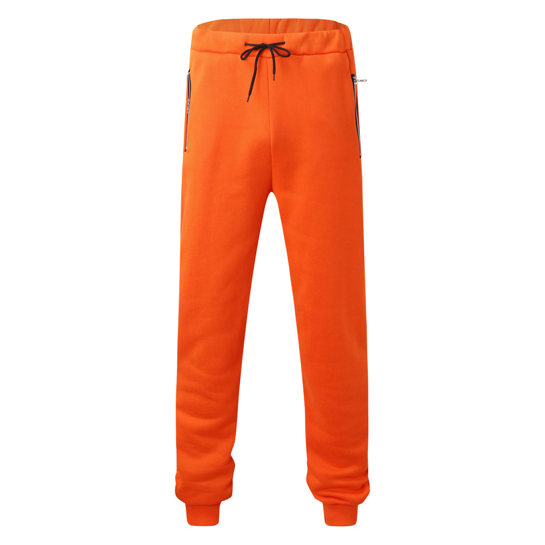 Herren Sportliche Jogginghose mit elastischem Bund und seitlichen Reißverschlusstaschen Heidi-Mode