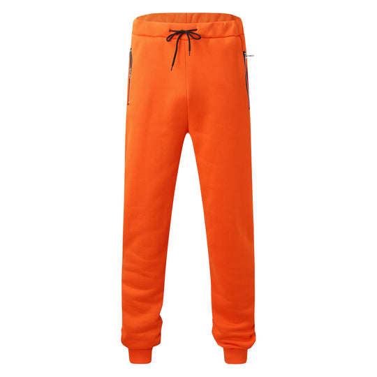 Herren Sportliche Jogginghose mit elastischem Bund und seitlichen Reißverschlusstaschen Heidi-Mode