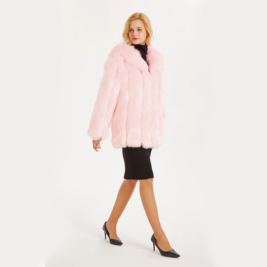 Damen Luxuriöse Kunstfelljacke mit voluminösen Ärmeln Heidi-Mode