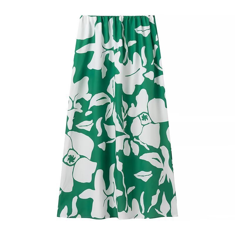 Damen Maxirock mit floralem Design und elastischem Bund Heidi-Mode