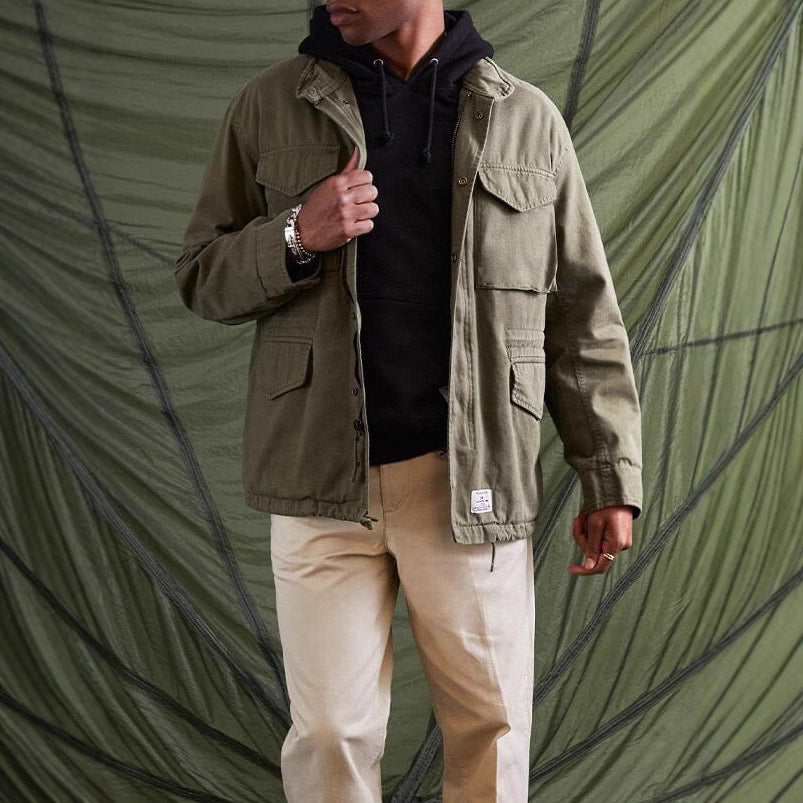 Herren praktische Utility-Jacke mit mehreren Taschen Heidi-Mode