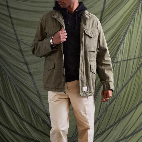 Herren praktische Utility-Jacke mit mehreren Taschen Heidi-Mode