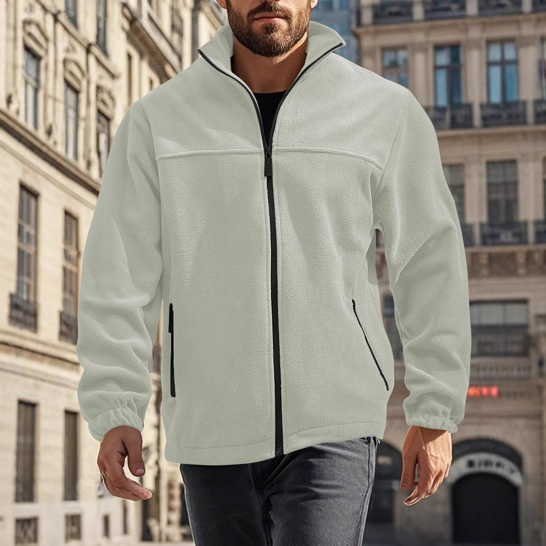 Herren Fleecejacke mit hohem Kragen Heidi-Mode