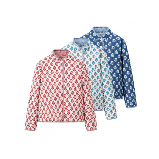 Damen Steppjacke mit floralem Muster und bequemem Schnitt Heidi-Mode