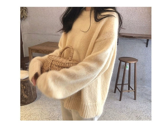 Damen bequemer Oversize-Pullover Heidi-Mode