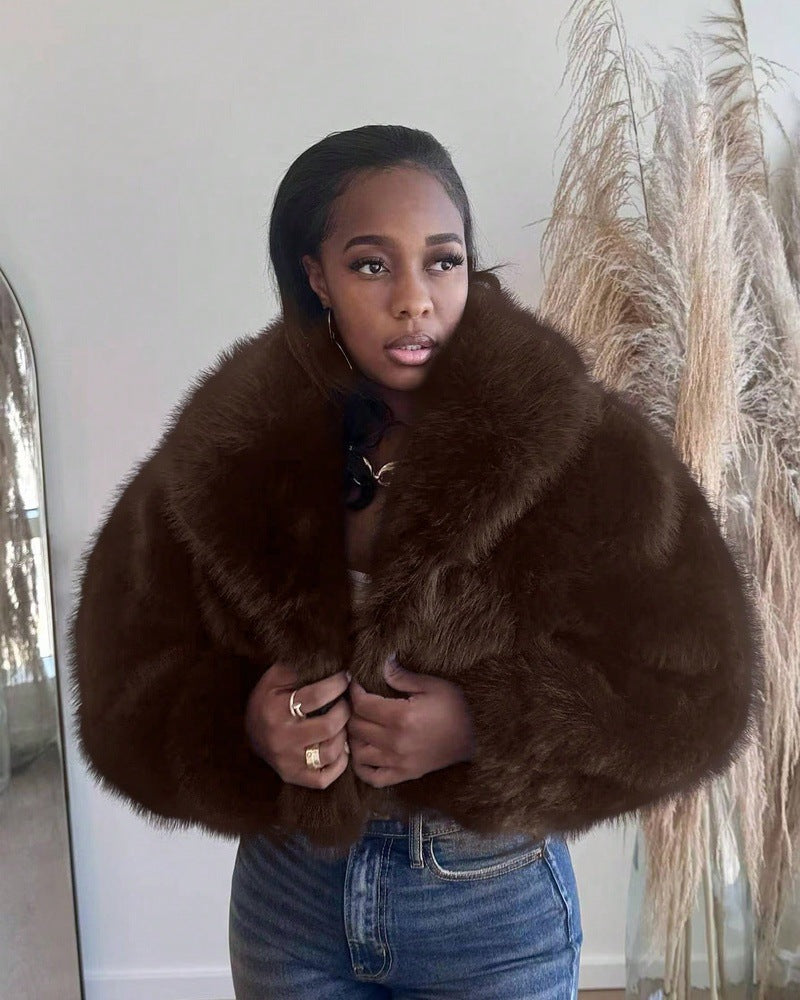 Damen Kuschelige Felljacke im Trend Heidi-Mode