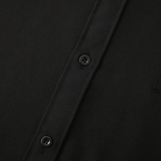 Herren Langarmhemd mit modernem steifen Kragen und praktischen Taschen Heidi-Mode