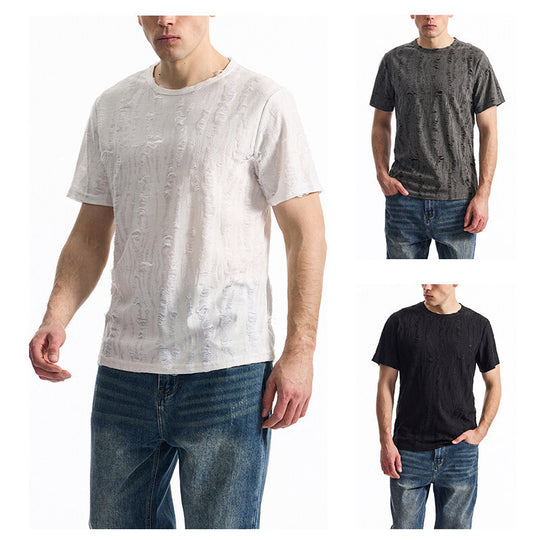 Herren T-Shirt mit einzigartigem Design und strukturierten Stoff Heidi-Mode