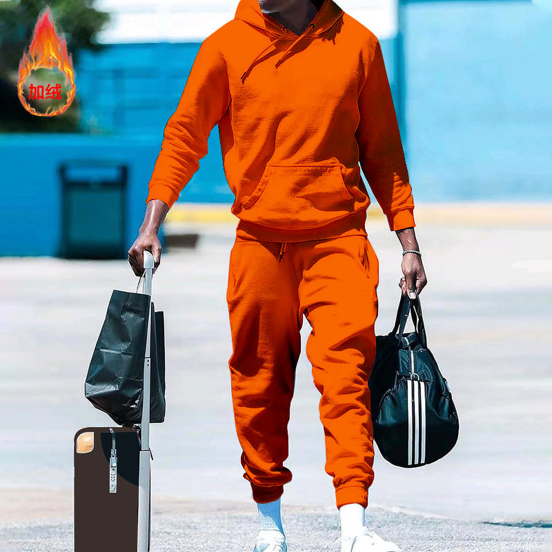 Herren lässiges Freizeit-Set mit Kapuzenpullover und Jogginghose Heidi-Mode