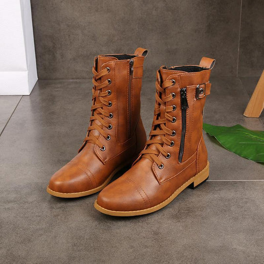 Heidi-Mode | Leder Stiefeletten mit Reißverschluss für Damen