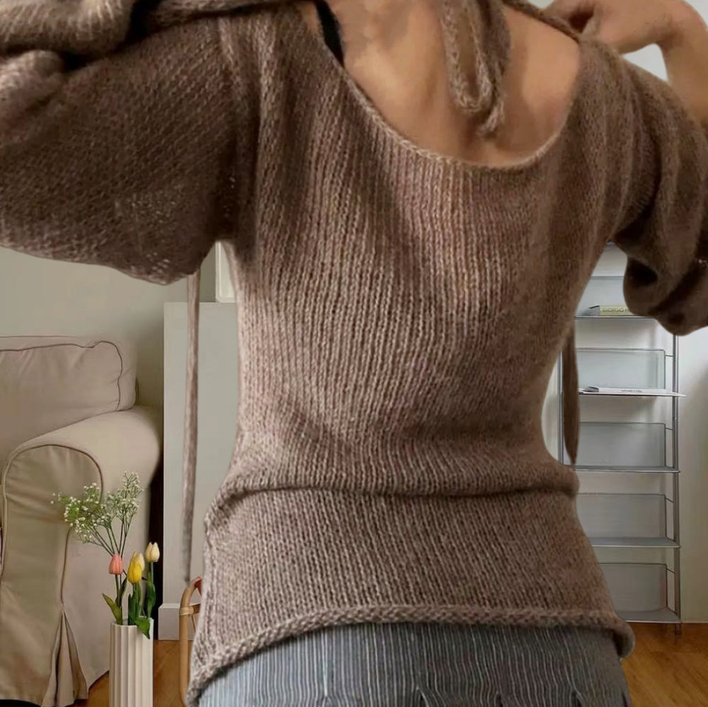 Damen Eleganter Feinstrickpullover mit lässigem Schnitt und Rundhalsausschnitt Heidi-Mode