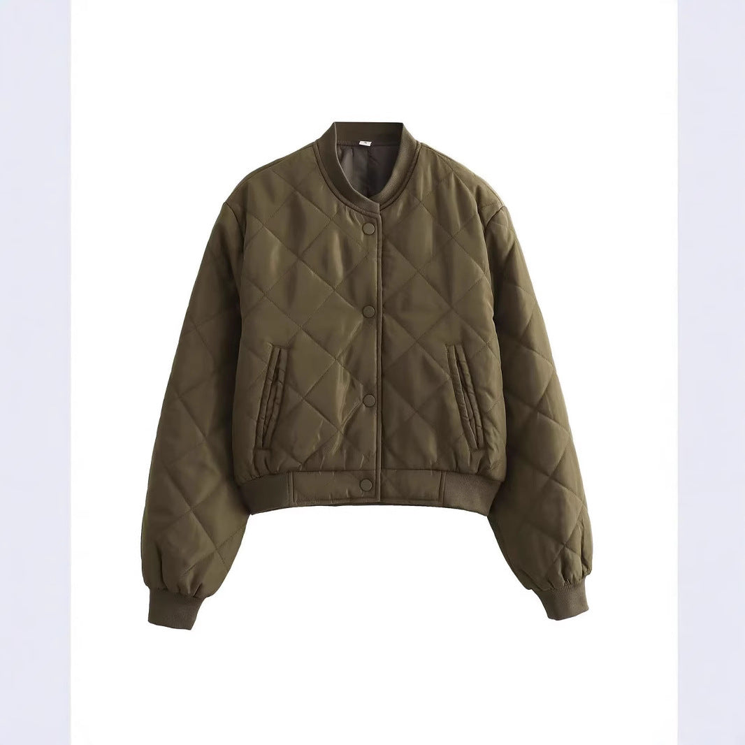 Damen gesteppte Kurzjacke mit praktischem Knopfverschluss Heidi-Mode