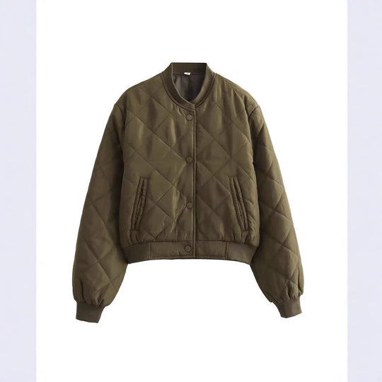 Damen gesteppte Kurzjacke mit praktischem Knopfverschluss Heidi-Mode