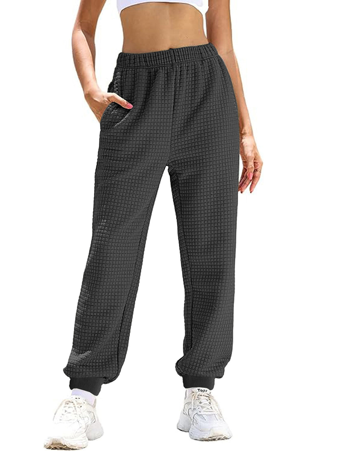 Damen Freizeit-Hose mit elastischem Bund und praktischen Taschen Heidi-Mode