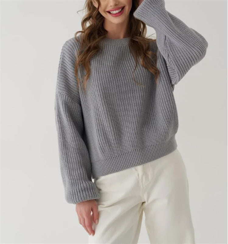 Damen lässiger Strickpullover Heidi-Mode