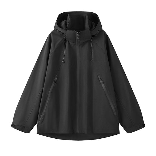 Damen technische Outdoor-Jacke mit verstellbarer Kapuze und funktionalen Reißverschlusstaschen Heidi-Mode