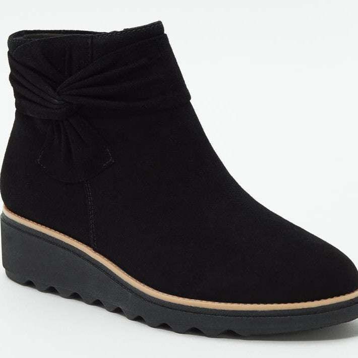 Damen Wedge-Stiefeletten mit geschmackvollem Falten-Design und rutschfester Sohle Heidi-Mode