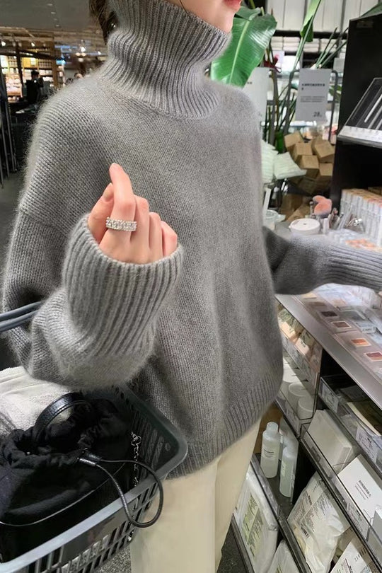 Damen Kuscheliger Rollkragenpullover aus hochwertigem Strick Heidi-Mode