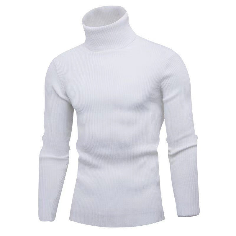 Herren Hochwertiger Rollkragenpullover aus feiner Rippstruktur Heidi-Mode