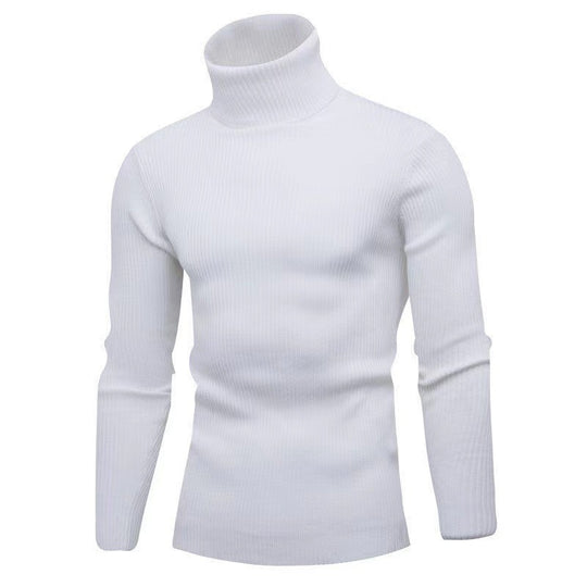 Herren Hochwertiger Rollkragenpullover aus feiner Rippstruktur Heidi-Mode