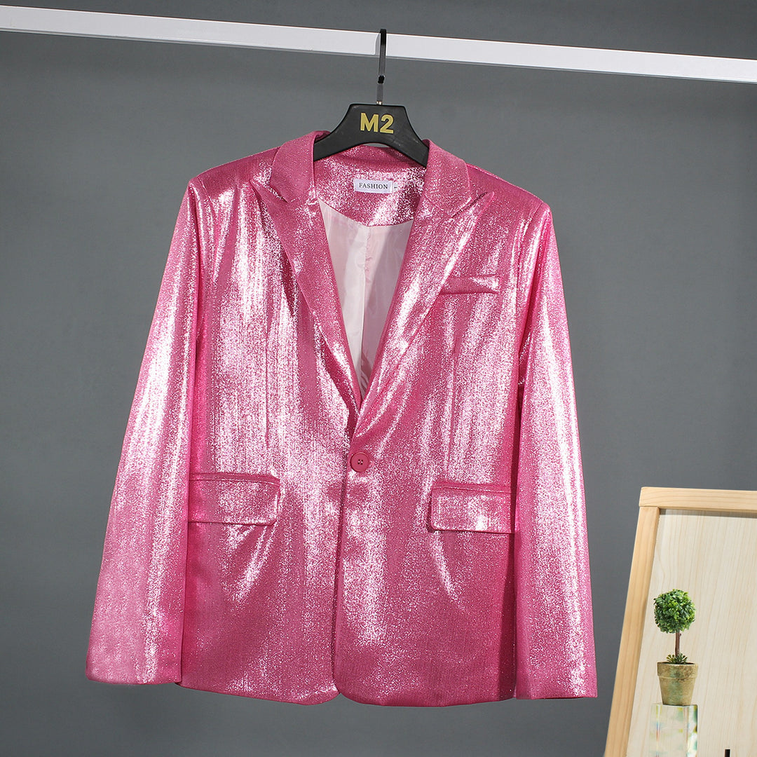 Herren schimmernder Blazer mit luxuriösem Obermaterial und klassischem Schnitt Heidi-Mode