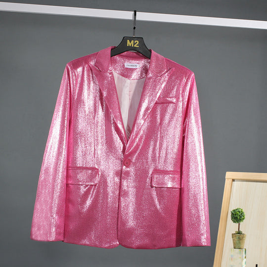 Herren schimmernder Blazer mit luxuriösem Obermaterial und klassischem Schnitt Heidi-Mode